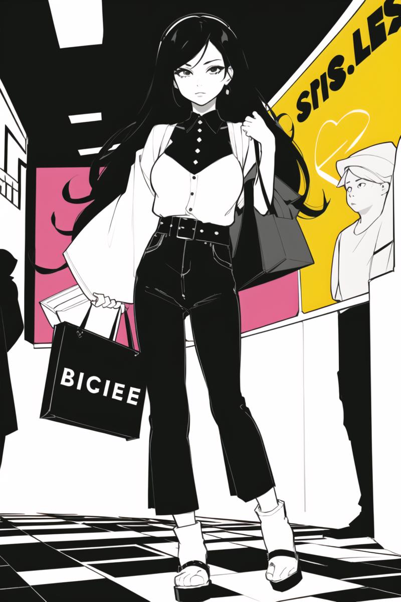 03262-3671852443-masterpiece, best quality, ebstyle, 1girl, a woman shopping in a crowded mall holding a shopping back, full body shot, long blac.png